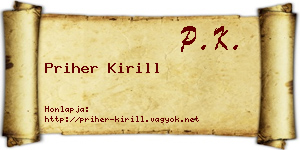 Priher Kirill névjegykártya